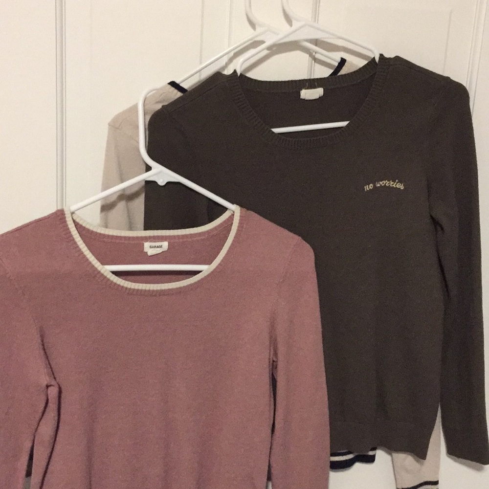 3 pack of garage soft and silky sweaters!!!